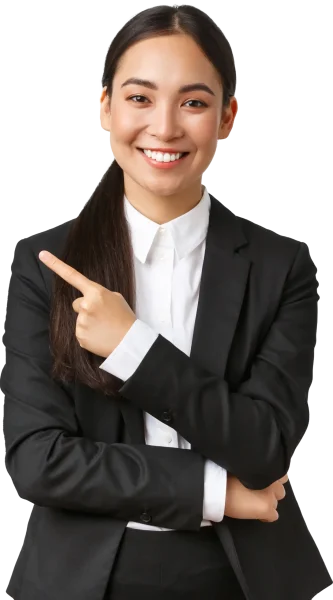 happy-professional-asian-female-manager-businesswoman-suit-showing-announcement-smiling-pointing-finger-left-product-project-banner-standing-white-background copy
